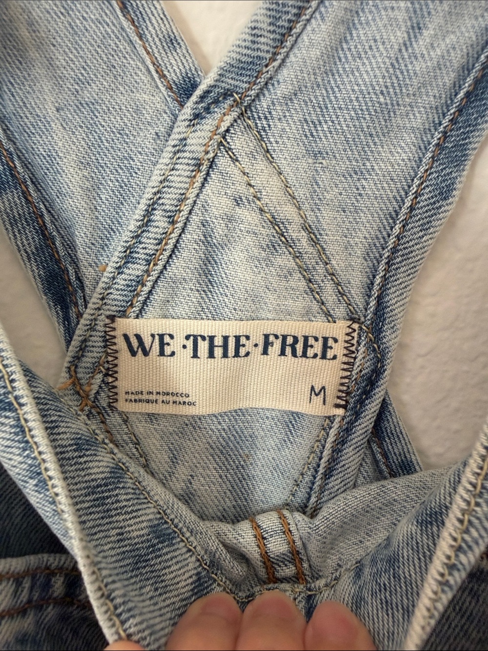 Free People Ziggy Shortall Short Overalls We The Free Light Blue Denim Size M - Picture 6 of 12